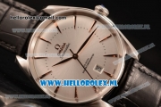 Omega De Ville Tresor Master Co-Axial Clone Omega 8801 Automatic Steel Case with White Dial and Black Leather Strap
