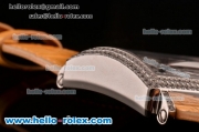 Franck Muller Master Square Swiss ETA 2824 Automatic Steel Case Diamond Bezel with Orange Leather Strap and Diamond Dial