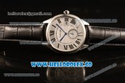 Cartier Drive de Cartier Asia Automatic Steel Case with White Dial and Black Leather Strap (AAAF)