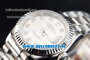 Rolex Datejust Swiss ETA 2671 Automatic Steel Case with Grey Dial Diamonds Markers and Steel Bracelet (BP)