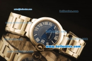 Cartier Ballon bleu de Swiss ETA Quartz Full Steel with Blue Dial and Roman Markers