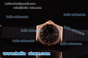 Omega Constellation Swiss ETA Quartz Rose Gold Case with Diamond Bezel and Black Rubber Strap