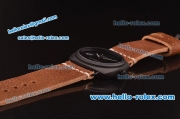Panerai Radiomir Black Seal PAM 00292 Swiss ETA 6497 Manual Winding Ceramic Case with Black Dial and Brown Leather Strap - 1:1 Original