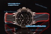 Hublot King Power Ferrari Chrono Miyota OS20 Quartz Steel Case with Black Rubber Strap Black Dial