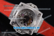 Hublot Masterpiece MP 08 Antikythera Sunmoon Asia 2813 Automatic Steel Case Skeleton Dial Red Leather Strap and White Markers