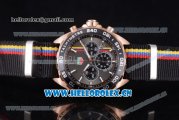 Tag Heuer Formula 1. James Hunt Miyota Quartz Rose Gold Case with Grey Dial Stick/Arabic Numeral Markers and Black Nylon Strap