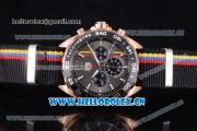 Tag Heuer Formula 1. James Hunt Miyota Quartz Rose Gold Case with Grey Dial Stick/Arabic Numeral Markers and Black Nylon Strap