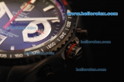 Tag Heuer Grand Carrera Chronograph Quartz Movement PVD Case with Black Dial and Black Rubber Strap