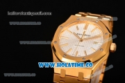 Audemars Piguet Royal Oak 41MM Miyota 9015 Automatic Full Yellow Gold with White Dial and Stick Markers (BP)