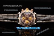 Breitling Chronomat Evolution Swiss Valjoux 7750 Automatic Steel Case with Grey Dial and Yellow Gold Stick Markers (BP)