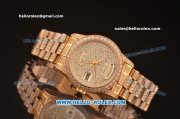 Rolex Day-Date Oyster Perpetual ETA Case Full Gold and Diamond with Diamond Dial