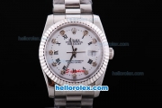 Rolex Datejust Automatic with White Dial and Diamond&Black Roman Marking