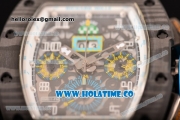 Richard Mille RM 011 Felipe Massa Flyback Chronograph Swiss Valjoux 7750 Automatic Carbon Fiber Case with Skeleton Dial and White Markers - 1:1 Original