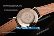 Patek Philippe Calatrava Miyota Quartz Steel Case with Black Dial and Diamonds Markers