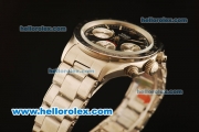 Rolex Daytona Vintage Chronograph Swiss Valjoux 7750 Steel Case/Strap with Black Dial and White Stick Markers