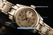 Rolex Datejust Automatic Movement ETA Coating Case with Silver Dial and Diamond Markers-Lady Model