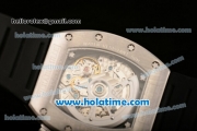 Richard Mille Felipe Massa Flyback Chrono Swiss Valjoux 7750 Automatic Steel Case with White Markers Black Rubber Bracelet and Numeral Markers