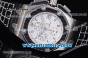 Audemars Piguet Royal Oak Offshore Juan Pablo Montoya Chronograph Swiss Valjoux 7750 Automatic Steel Case with White Dial Stick Markers and Black Lether Strap - 1:1 (J12)