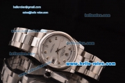 Rolex Day-Date Asia 2813 Automatic Steel Case/Strap with Silver Dial and Diamond Markers