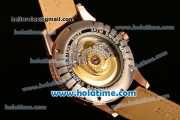 Patek Philippe Calatrava Swiss ETA 2824 Automatic Rose Gold Case with Black Dial Diamonds Bezel and Stick Markers