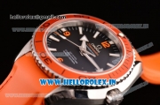 Omega Seamaster Planet Ocean Swiss ETA 2824 Automatic Steel Case with Orange Bezel Black Dial and Stick Markers (EF)