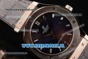 Hublot Classic Fusion 9015 Auto Steel Case with Blue Leather Strap and Blue Dial