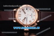 U-Boat Chimera Automatic Asia ST25 Automatic Rose Gold Case White Dial Brown Leather Strap and Rose Gold Bezel