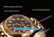 Rolex Datejust 37mm Swiss ETA 2836 Automatic Two Tone with Black Dial and Stick Markers