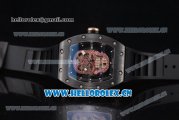 Richard Mille RM052 Miyota 9015 Automatic PVD/Rose Gold Case with Pink Skull Dial and PVD Bezel Black Rubber Strap
