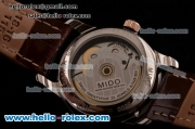 Mido Baroncelli II Swiss ETA 2824 Automatic Two Tone Case with Brown Leather Strap and Black Dial