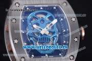 Richard Mille RM052 Miyota 9015 Automatic PVD Case with Skull Dial Dot Markers and Black Rubber Strap