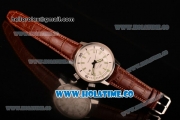 IWC Aquatimer Vintage 1967 Asia Automatic Steel Case with White Dial Stick Markers and Brown Leather Strap