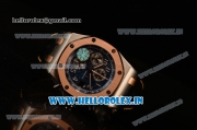 Audemars Piguet Royal Oak Offshore Chrono Clone AP Calibre 3126 Automatic Steel Case with Arabic Numeral Markers Blue Dial and Black Leather Strap - 1:1 Original (JF)