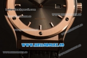 Hublot Classic Fusion Miyota 9015 Automatic Rose Gold Case with silver Dial and Black Leather Strap (AAAF)