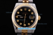 Rolex Datejust Automatic Movement with Diamond Marking and Black Dial