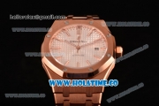 Audemars Piguet Royal Oak 41MM Clone AP Calibre 3120 Automatic Full Rose Gold with White Dial and Stick Markers (EF)