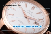 IWC Ingenieur Miyota 8205 Automatic Rose Gold Case with White Dial Stick Markers and Brown Leather Strap (YF)