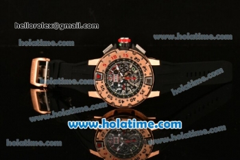 Richard Mille RM032 Chrono Swiss Valjoux 7750 Automatic Rose Gold Case with Skeleton Dial and White Markers