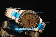 Rolex Daytona Chronograph Swiss Valjoux 7750 Automatic Steel Case with PVD Bezel and Brown Dial-Steel Strap