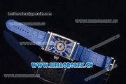 Franck Muller Long Island Las Vegas Asia 2813 Automatic Steel Case with Blue Dial Arabic Numeral Markers and Blue Leather Strap