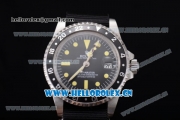 Rolex GMT-Master Asia 2813 Automatic Steel Case with Black Dial Black Nylon Strap and Yellow Markers