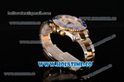 Rolex Yachtmaster II Swiss Valjoux 7750 Automatic Yellow Gold/Steel Case with White Dial Blue Bezel and Dot Markers (BP)