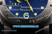 Panerai Luminor Submersible "Pole2Pole" PAM 719 Clone P.9000 Automatic Steel Case with Blue Dial and Black Rubber Strap (KW)