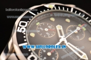 Omega Seamaster 300M Chrono Swiss Valjoux 7750 Automatic Full Steel with Black Dial and Green Dot Markers