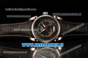Parmigiani Chronometre Clone Original Movement Steel Case With Calfskin Strap Black Dial