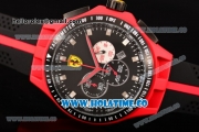 Ferrari Race Day Watch Chrono Miyota OS20 Quartz Red PVD Case with Black Dial and Silver Stick Markers