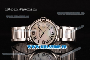 Cartier Ballon Bleu De Large Swiss ETA 2824 Automatic Steel Case with White MOP Dial and Roman Numeral Markers