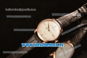 Girard Perregaux 1966 9015 Auto Rose Gold Case with White Dial and Black Leather Strap