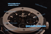 Hublot Aero Bang Chronograph Swiss Valjoux 7750 Automatic Ceramic Case with Titanium Bezel Stick Markers and Black Dial