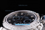 Rolex Daytona Oyster Perpetual chronometer Automatic with Black Dial and Full Diamond Bezel and Diamond Marking